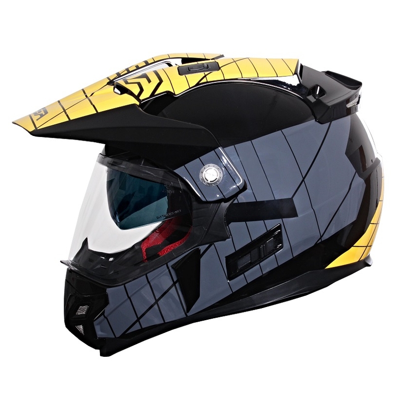 RSA MX-01 Enduro kaciga sa vizirom za sunce crno/sivo/žuto rasprodaja