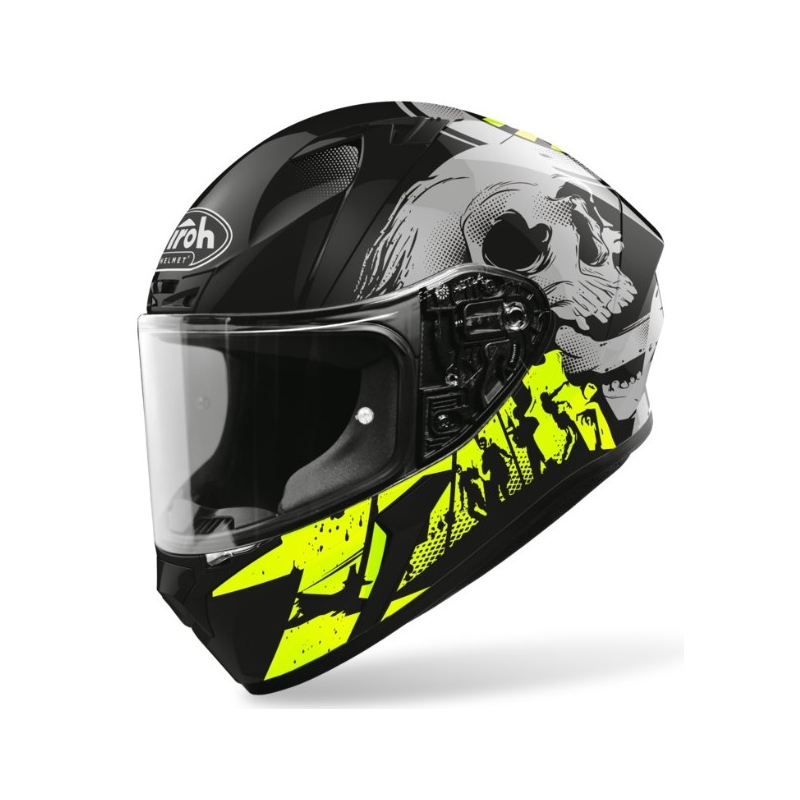 Airoh Valor Akuna Integral Helmet White-Black-Fluo Yellow 2021