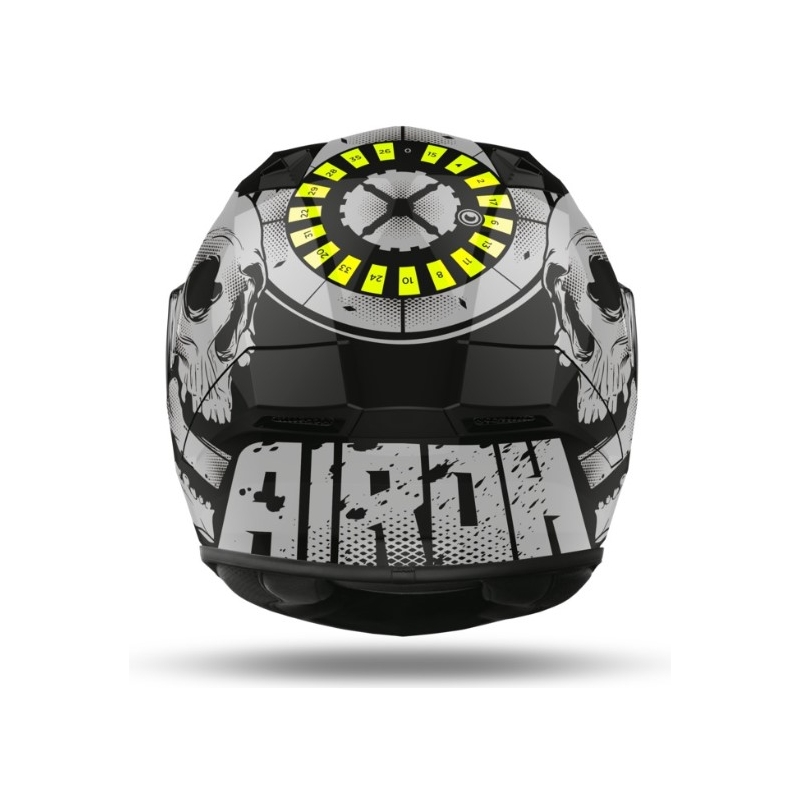 Airoh Valor Akuna Integral Helmet White-Black-Fluo Yellow 2021