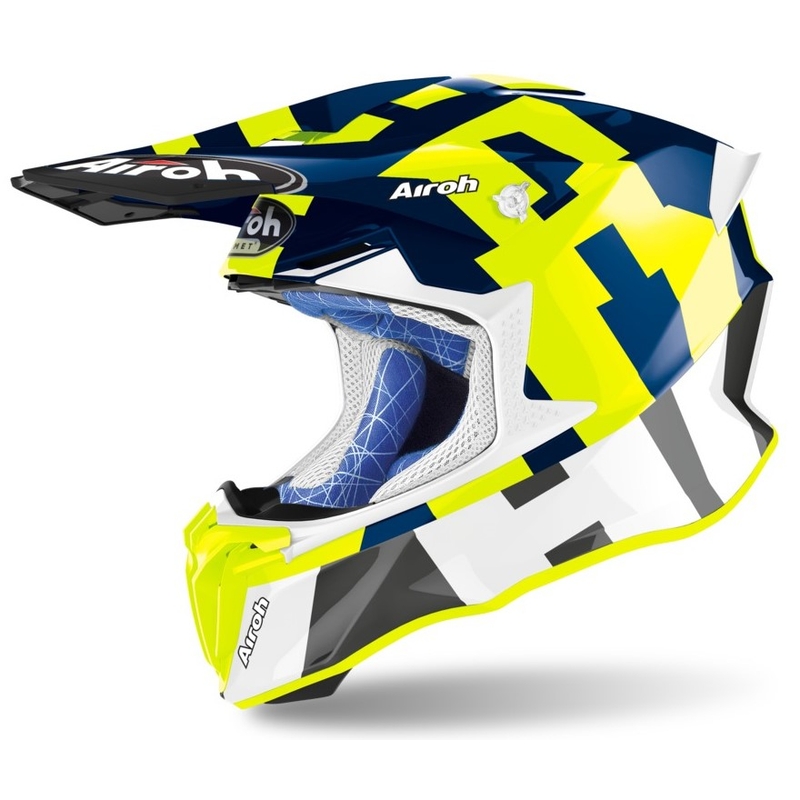 Motocross kaciga Airoh Twist 2.0 Frame plavo-bijela-fluo žuta
