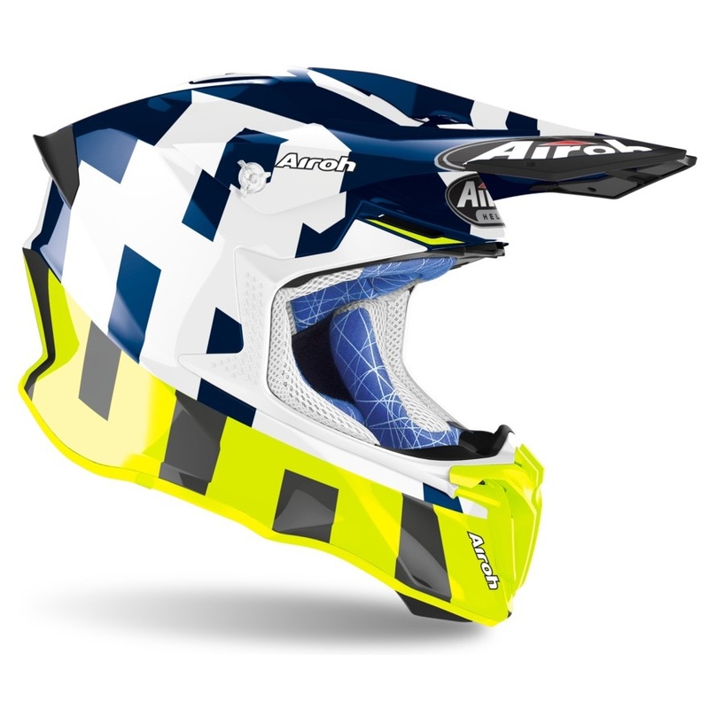 Motocross kaciga Airoh Twist 2.0 Frame plavo-bijela-fluo žuta
