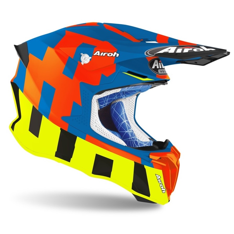 Motocross kaciga Airoh Twist 2.0 Frame blue-orange-fluo yellow