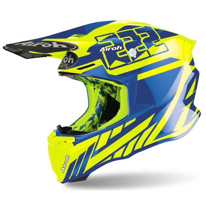 Motocross kaciga Airoh Twist 2.0 Replika Cairoli 2020 plavo-fluo žuta