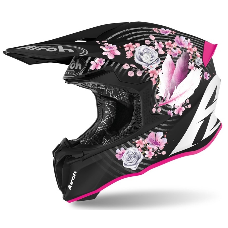 Motocross kaciga Airoh Twist Mad crno-roza