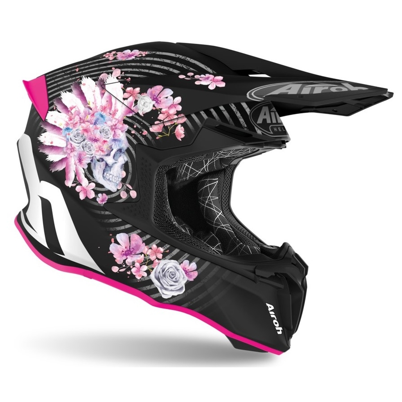 Motocross kaciga Airoh Twist Mad crno-roza