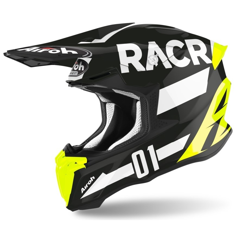 Airoh Twist Racr Motocross kaciga crno-bijela-fluo žuta rasprodaja