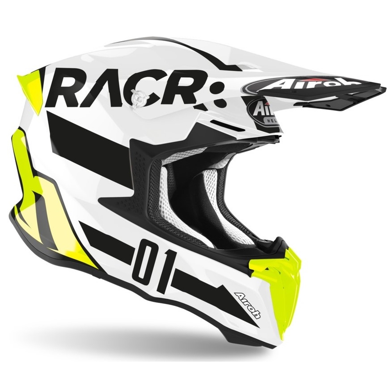 Airoh Twist Racr Motocross kaciga crno-bijela-fluo žuta rasprodaja