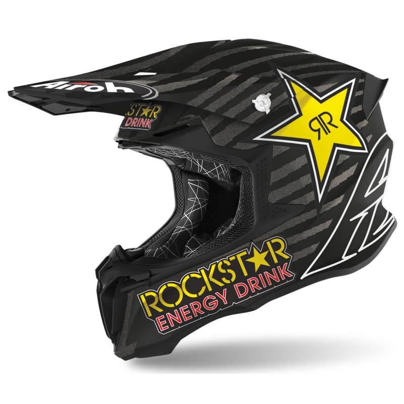 Airoh Twist Rockstar Motocross kaciga 2021 crno-bijelo-žuta rasprodaja