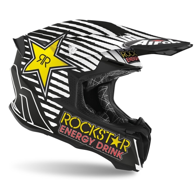 Airoh Twist Rockstar Motocross kaciga 2021 crno-bijelo-žuta rasprodaja