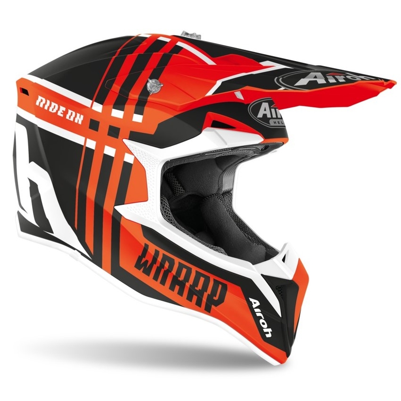 Airoh Wrap Broken motocross kaciga crno-narančasta