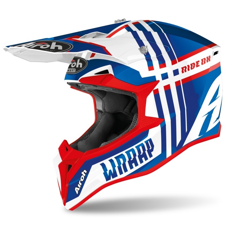 Airoh Wrap Broken motocross kaciga plavo-bijelo-crvena