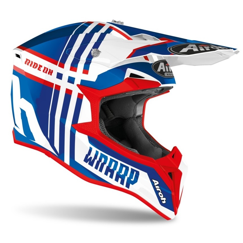Airoh Wrap Broken motocross kaciga plavo-bijelo-crvena