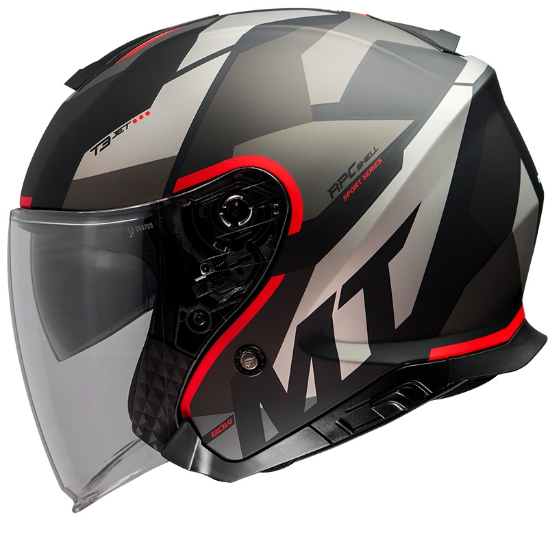 Otvorena motociklistička kaciga MT Thunder 3 SV Bow crno-sivo-crvena