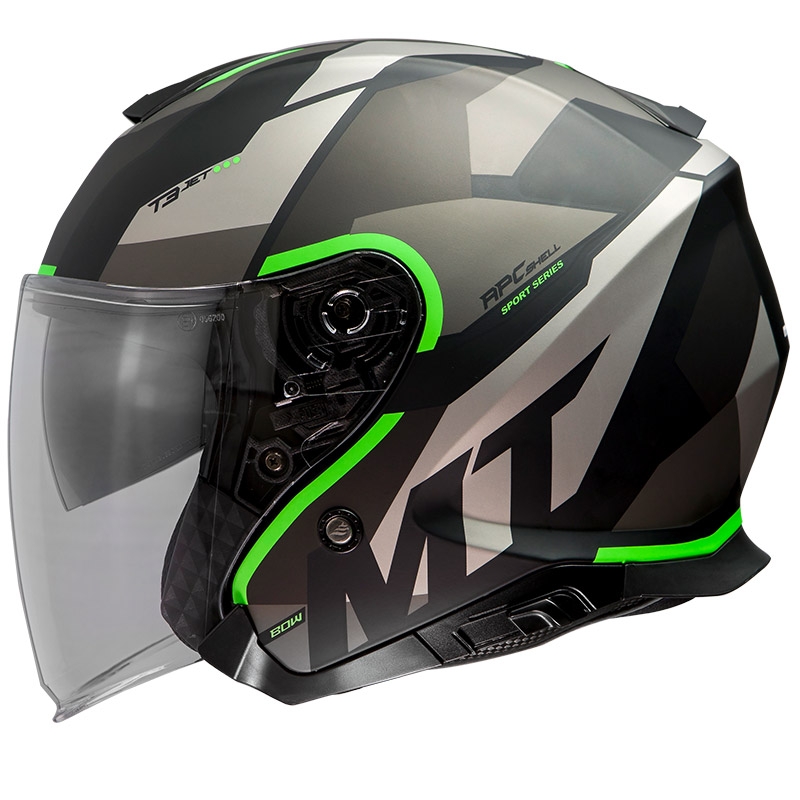 Otvorena motociklistička kaciga MT Thunder 3 SV Bow crna-siva-fluo zelena rasprodaja
