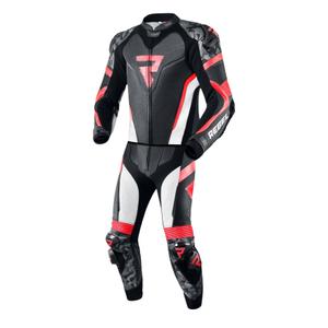 Moto odijelo Rebelhorn Rebel crno-bijelo-fluo crveno rasprodaja