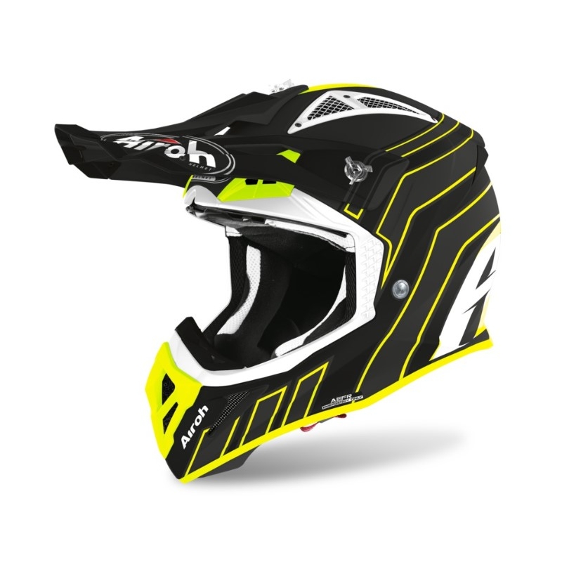 Motocross kaciga Airoh Aviator Ace Art crno-fluo žuta