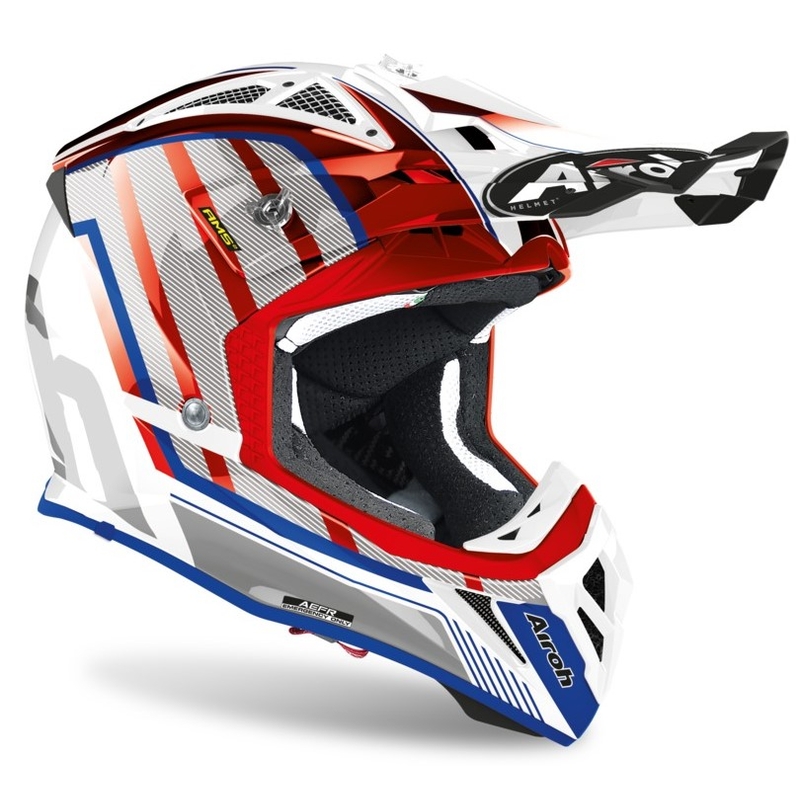 Airoh Aviator Glow 2.3 AMS2 kaciga za motocross crveno-plavo-siva