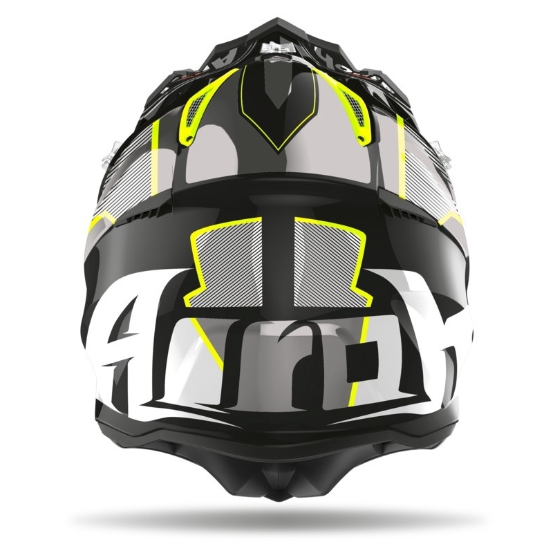 Motocross kaciga Airoh Aviator Glow 2.3 AMS2 žuto-crno-siva