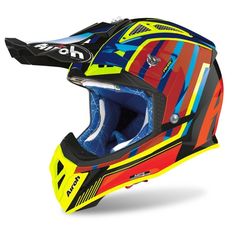 Motocross kaciga Airoh Aviator Glow 2.3 AMS2 žuto-crveno-narančasta