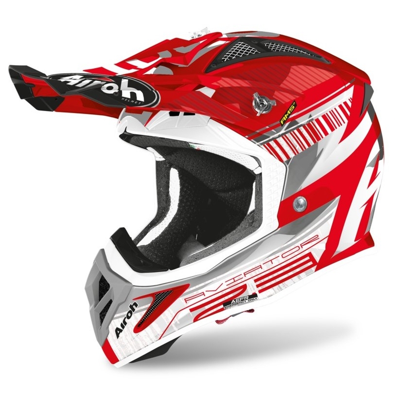 Motocross kaciga Airoh Aviator Novak 2.3 AMSS crveno-siva