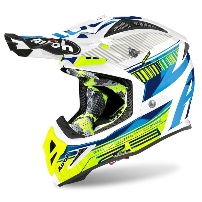 Motocross kaciga Airoh Aviator Novak 2.3 AMSS plavo-fluo žuta