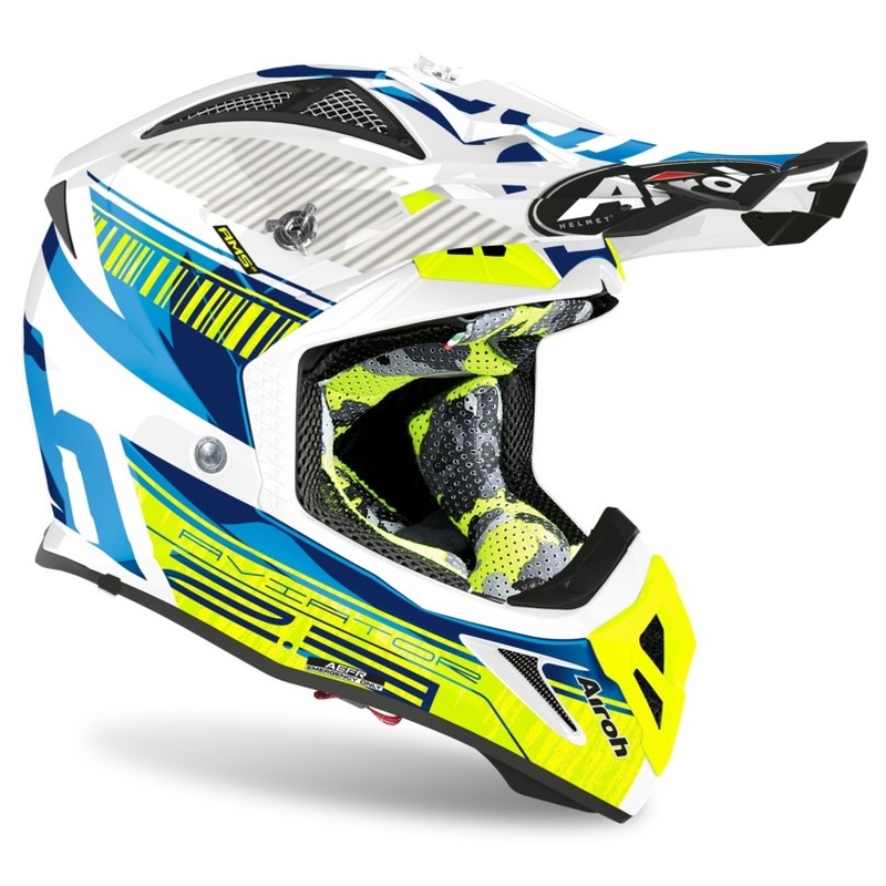 Motocross kaciga Airoh Aviator Novak 2.3 AMSS plavo-fluo žuta