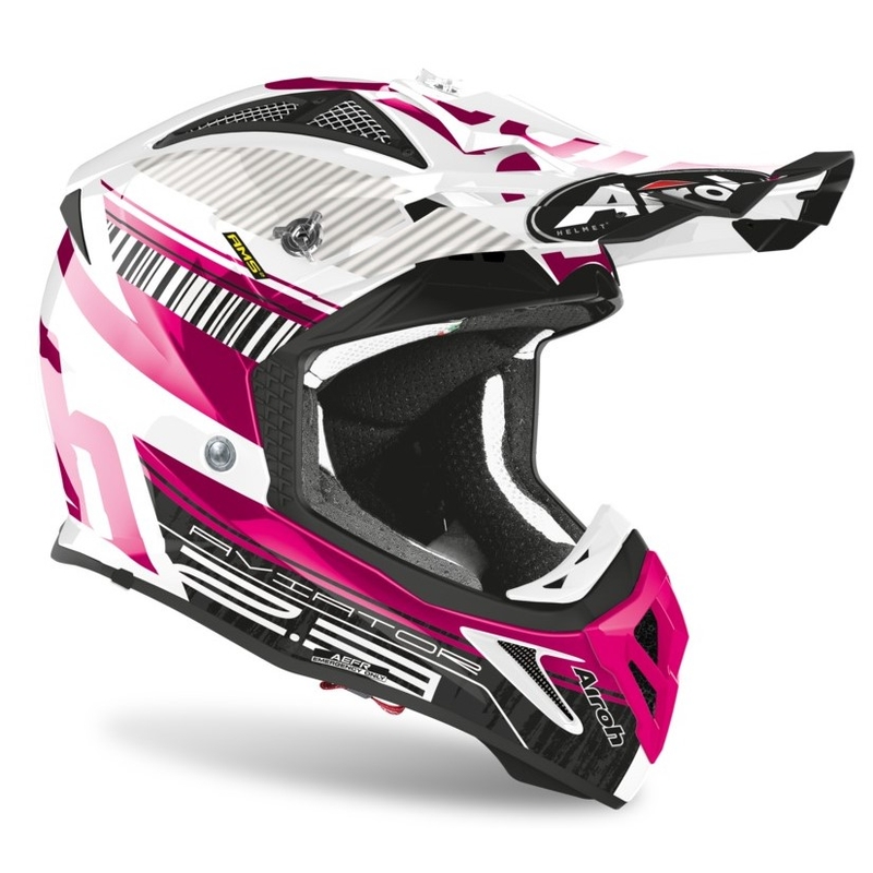 Motocross kaciga Airoh Aviator Novak 2.3 AMSS roza-crna