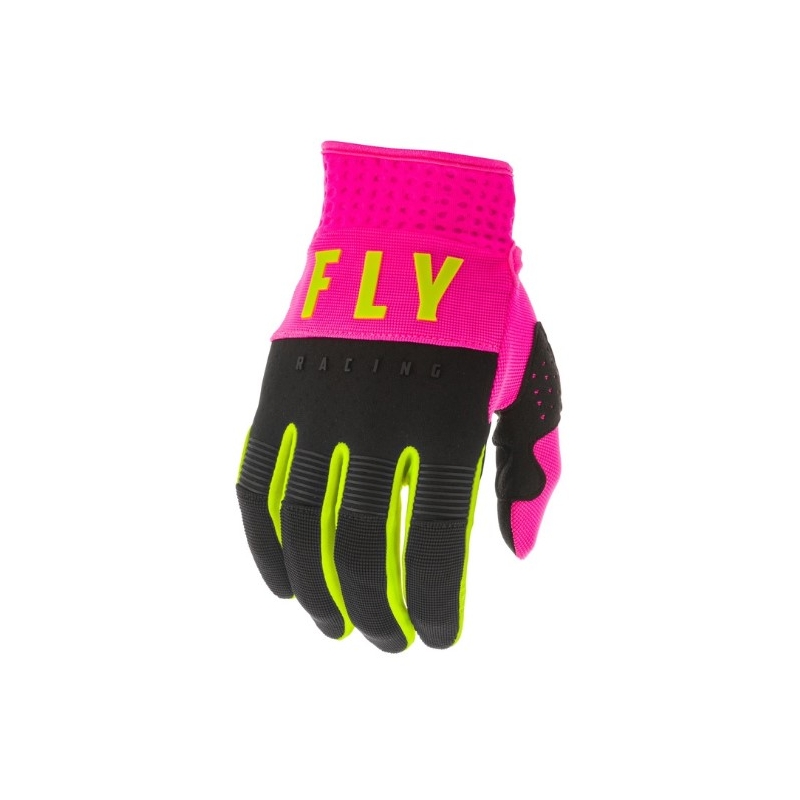 Motocross rukavice FLY Racing F-16 2020 crne-roze-fluo žute