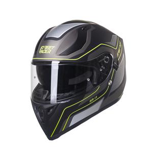 Integralna motociklistička kaciga Street Racer SR I1 crno-siva fluo žuta - II. kvaliteta