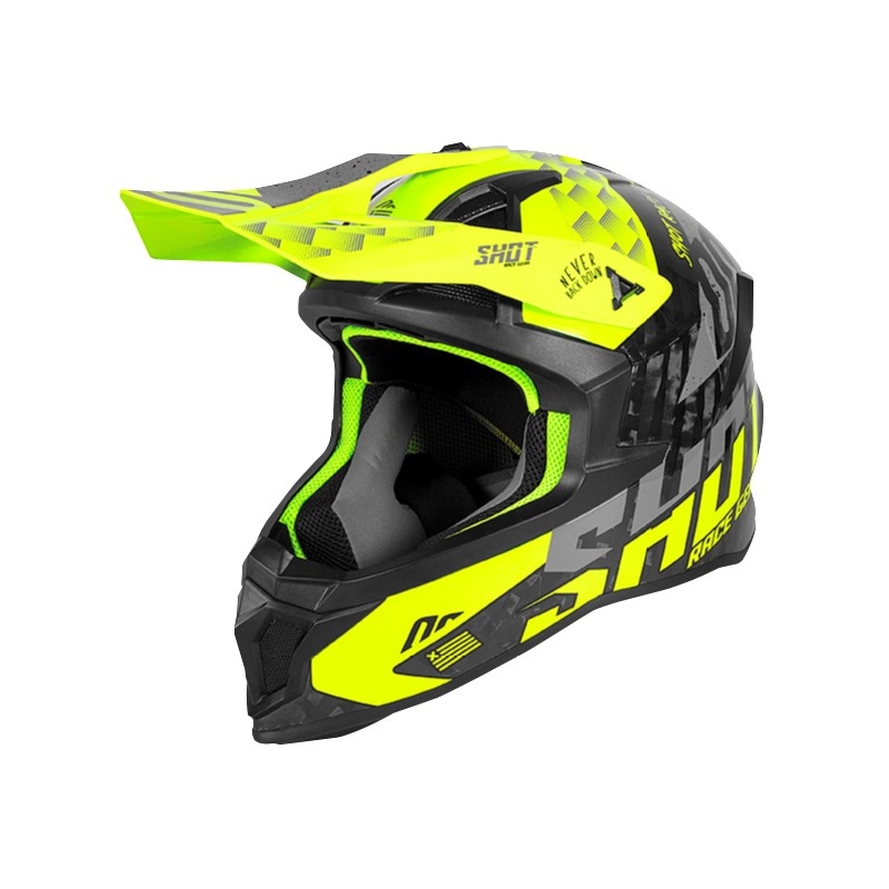 Motocross kaciga Shot Lite Rush Carbon black-grey-fluo yellow