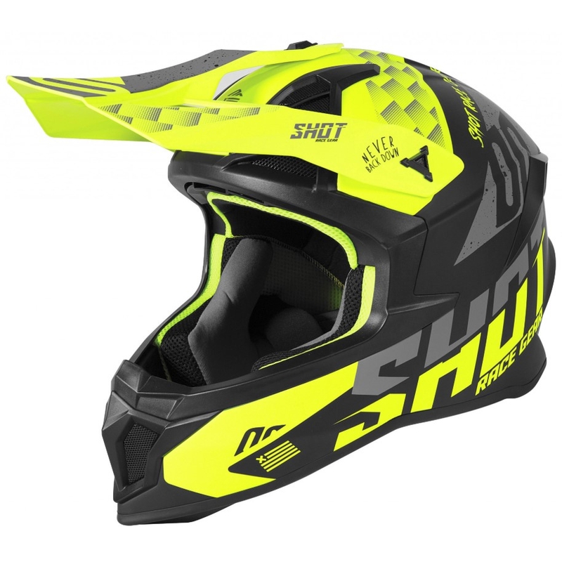 Motocross kaciga Shot Lite Rush crno-siva-fluo žuta