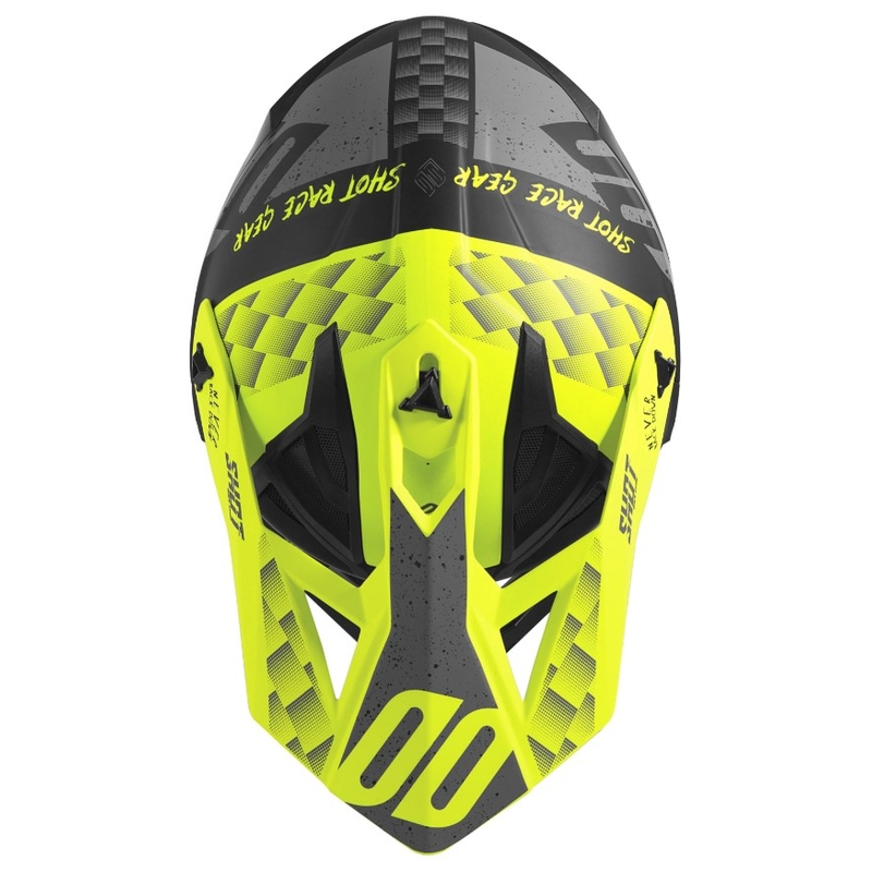 Motocross kaciga Shot Lite Rush crno-siva-fluo žuta