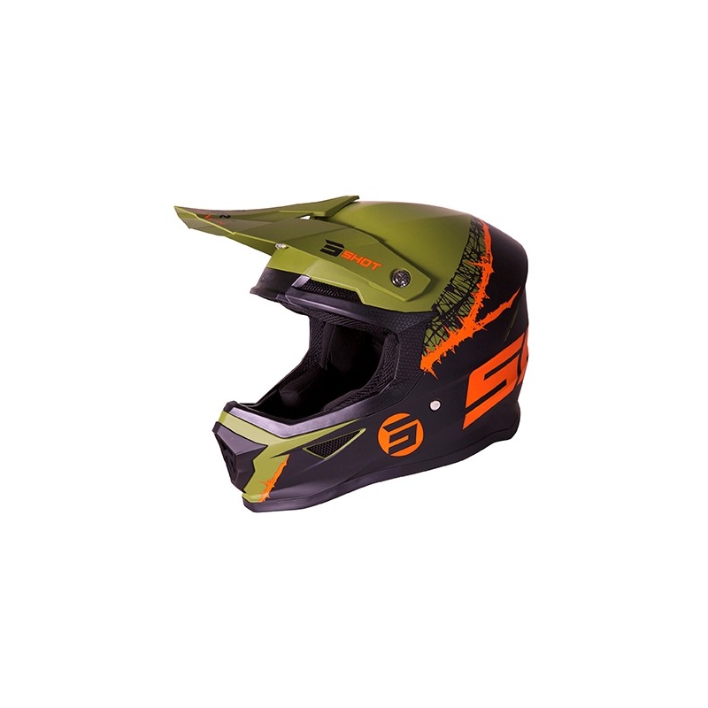 Shot Furious Storm Motocross kaciga crno-zeleno-narančasta rasprodaja
