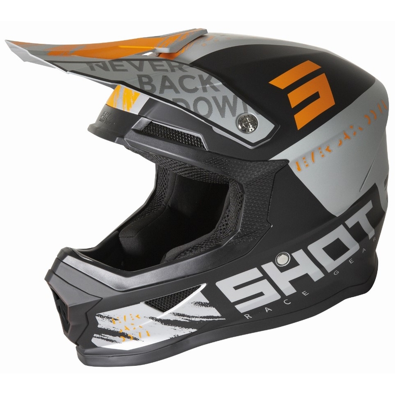 Motocross kaciga Shot Furious Draw crno-sivo-narančasta