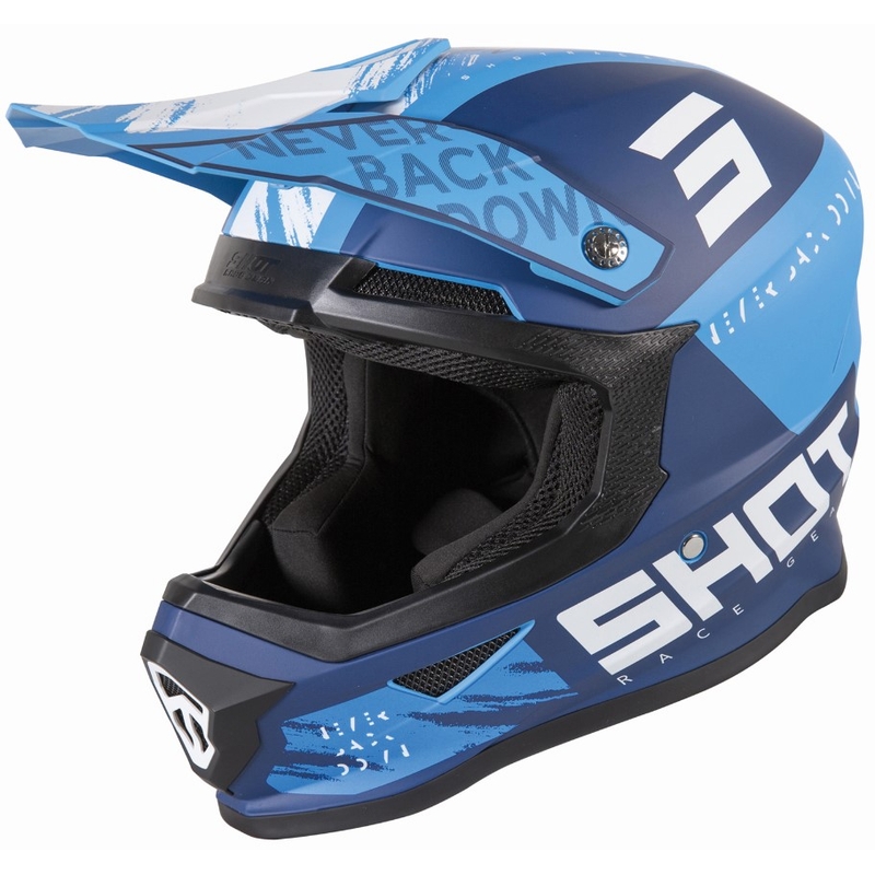 Motocross kaciga Shot Furious Draw plava mat