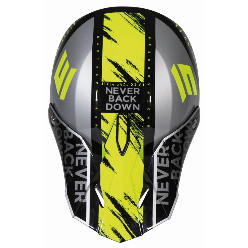 Motocross kaciga Shot Furious Draw crna-siva-fluo žuta