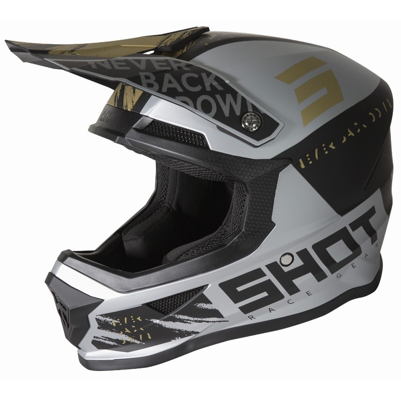 Shot Furious Draw motocross kaciga crna-srebrna-zlatna
