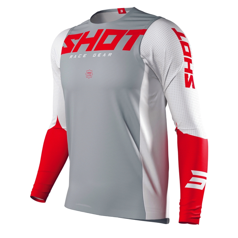 Shot Aerolite Airflow Motocross Jersey sivo-bijelo-crvena rasprodaja