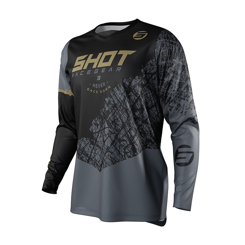 Shot Devo Storm dječja motocross majica crno-sivo-zlatna rasprodaja
