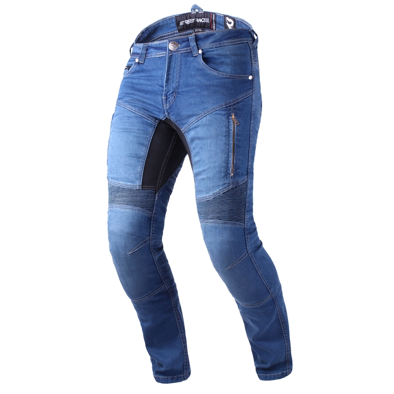 Produžene motociklističke traperice Street Racer Stretch II CE plave