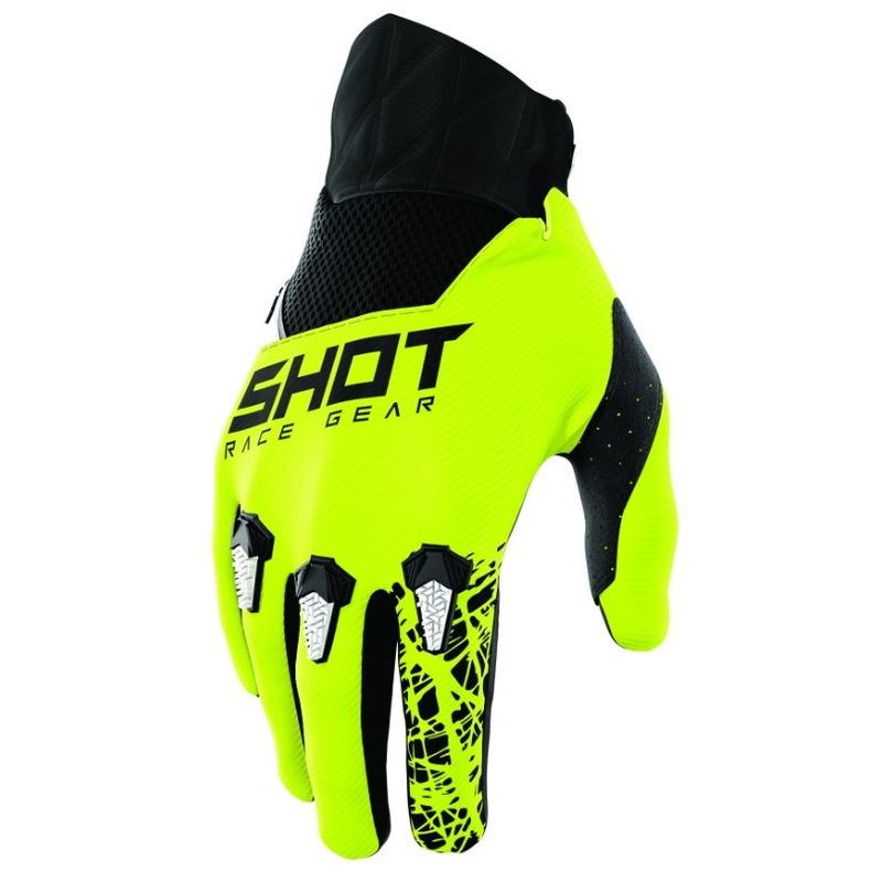 Dječje rukavice za motocross Shot Devo Storm crno-fluo žute