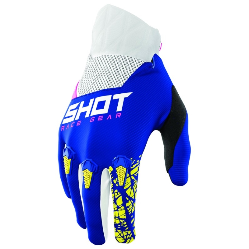 Dječje Motocross rukavice Shot Devo Storm plavo-žuto-bijelo-roza rasprodaja