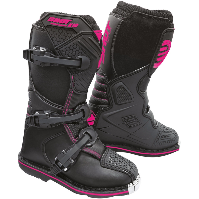 Dječje moto čizme Shot K10 2.0 crno-roze rasprodaja