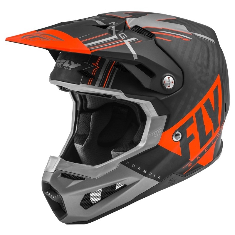Motocross kaciga FLY Racing Formula Vector crno-sivo-narančasta