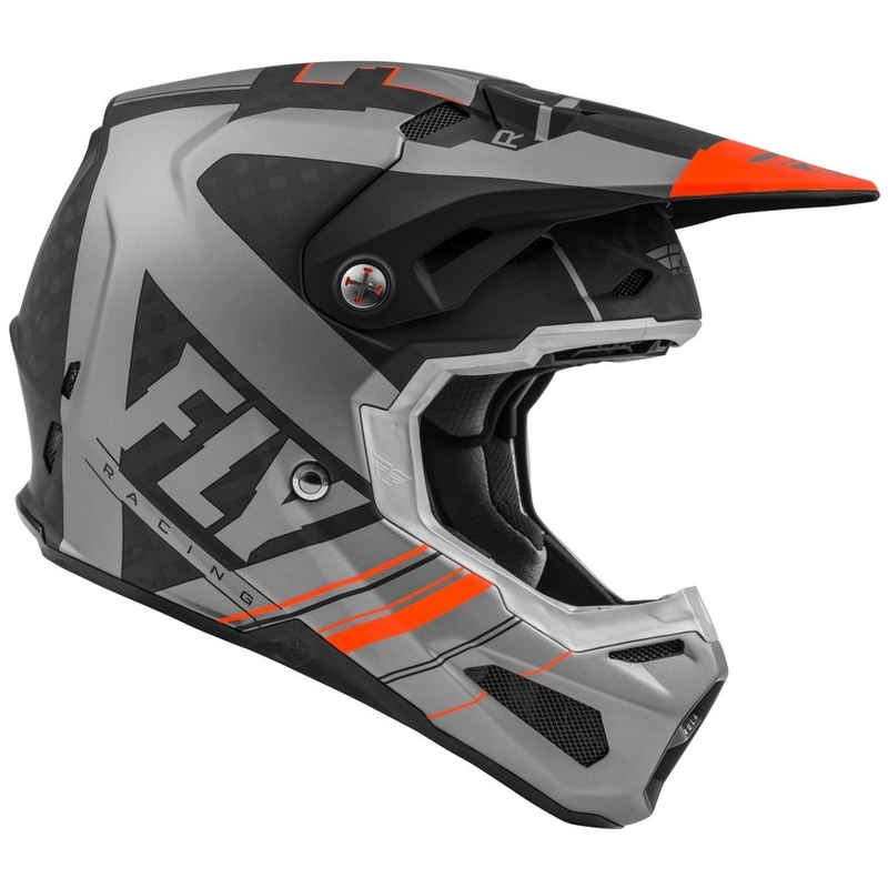 Motocross kaciga FLY Racing Formula Vector crno-sivo-narančasta
