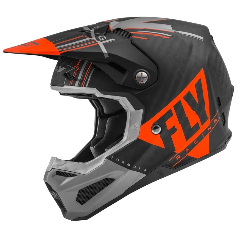 Motocross kaciga FLY Racing Formula Vector crno-sivo-narančasta