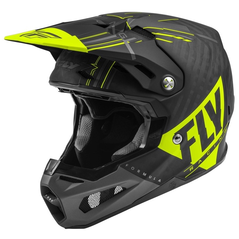 Motocross kaciga FLY Racing Formula Vector crno-siva-fluo žuta
