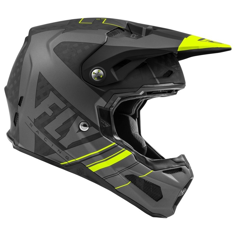 Motocross kaciga FLY Racing Formula Vector crno-siva-fluo žuta