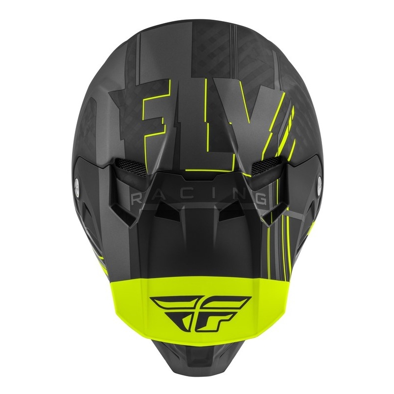 Motocross kaciga FLY Racing Formula Vector crno-siva-fluo žuta