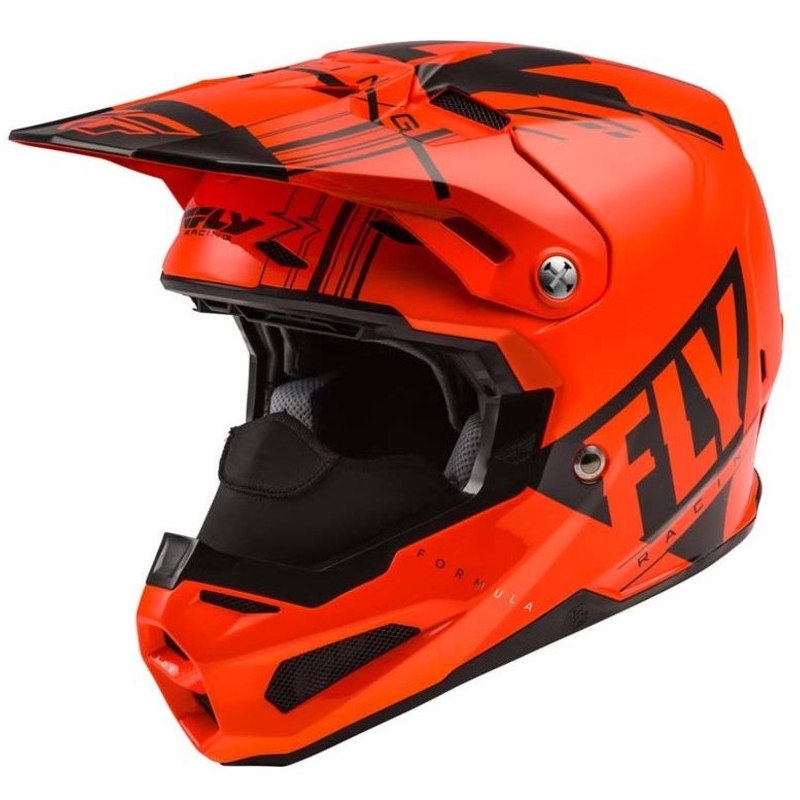 Motocross kaciga FLY Racing Formula Vector crno-fluo narančasta